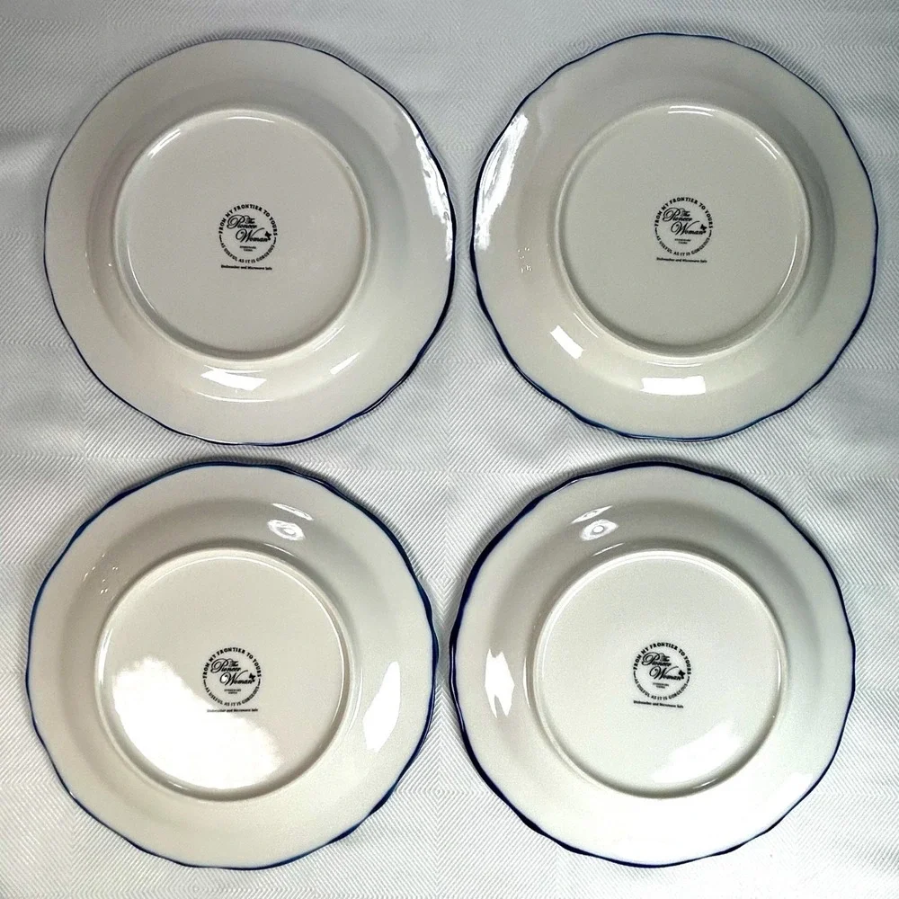 Pioneer Woman Heritage Floral Salad/Dessert Plates Cobalt Blue Floral Set Lot 4